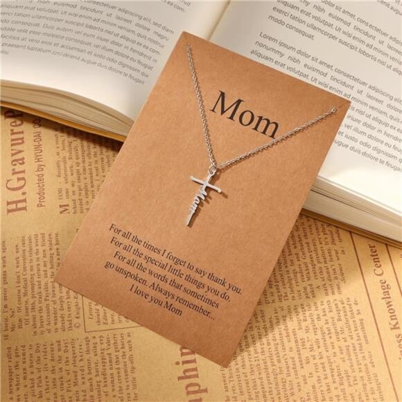 Silver Faith Cross Pendant Necklace‎ for Women Religious Christian Jewelry - Picture 5 of 5